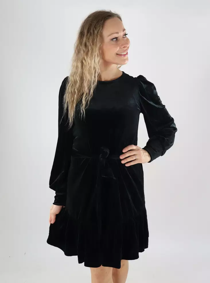 Vila Samtkleid O-Ausschnitt schwarze Schönheit - Kleider und Tuniken - 139455 - 1
