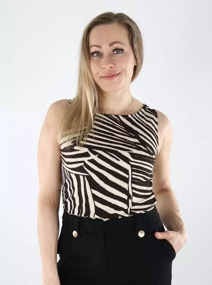 JDY Damen Top Sandbeige/Schokolade - Damen Tops - 140445 - 1