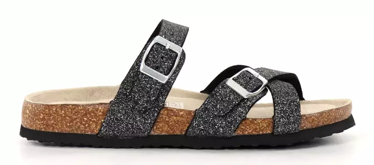 Migant Damen Glitzer Flip-Flops A922-121 Schwarz - Pantoletten - 138065 - 1