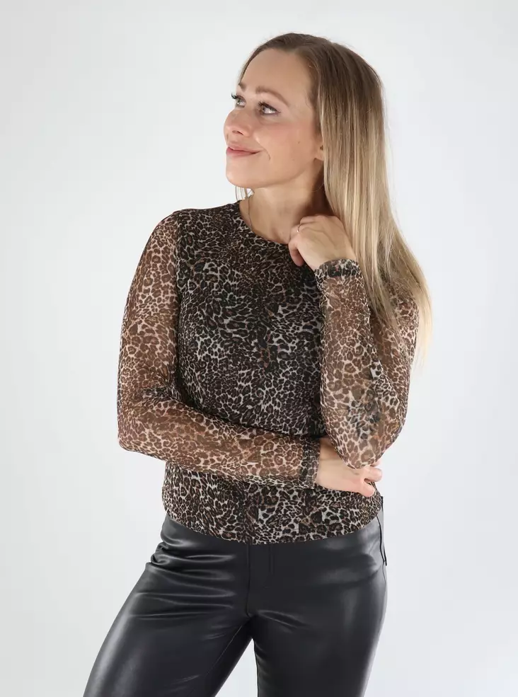 Only Damen-Mesh-Shirt Nova Mesh sierra/breaker leo - Damen Langarmshirts - 139195 - 1