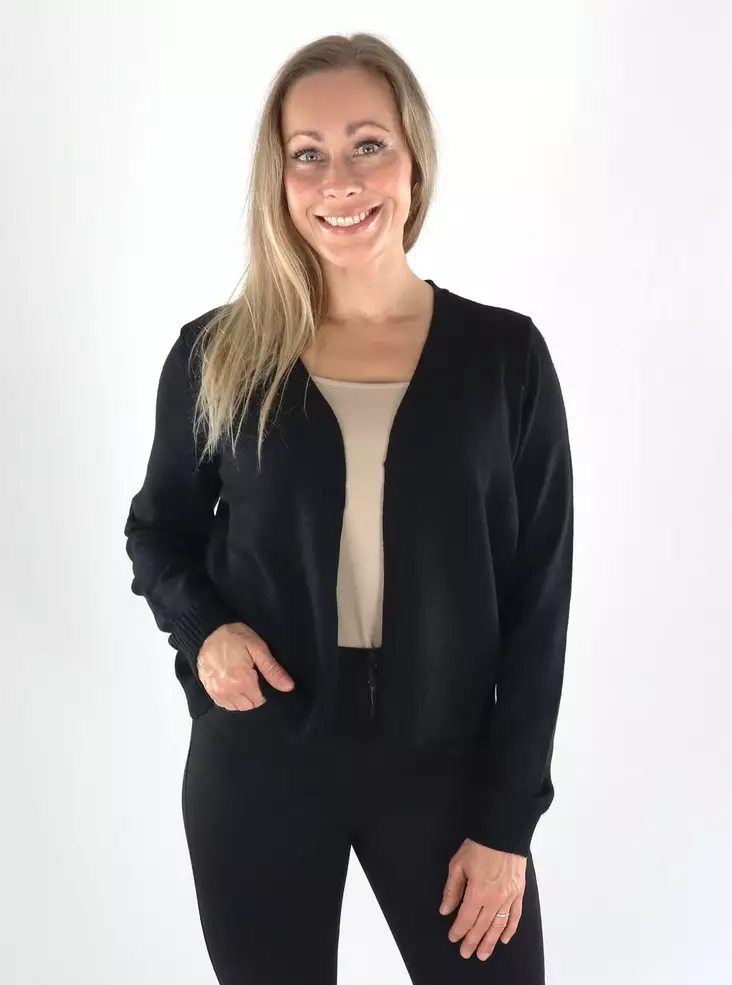 Only Cardigan ONLPRINCESS LS SHORT schwarz - Damenpullover - 141435 - 1