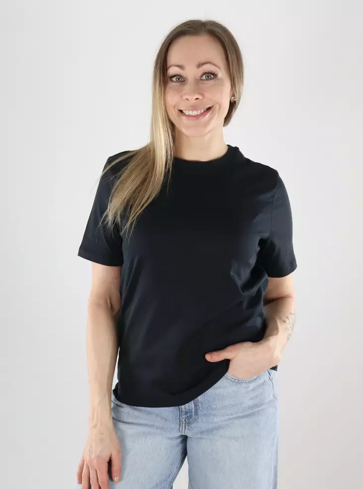 Only Damen T-Shirt Luxe Top Schwarz - Damen T-Shirts - 140165 - 1