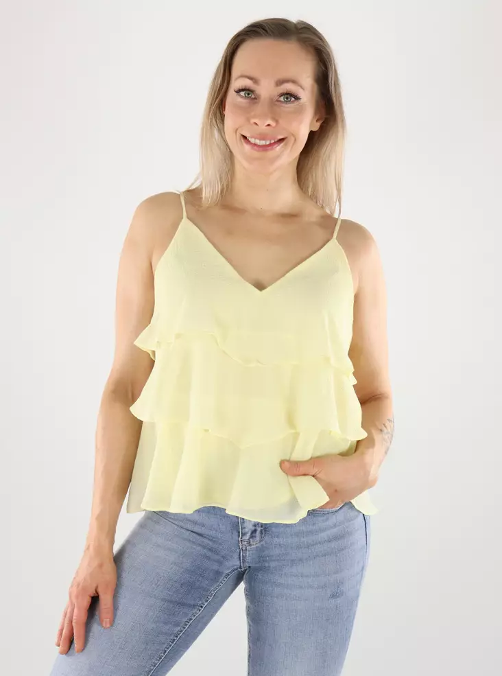 Only Top mit Volant in Doppelcreme - Damen Tops - 140925 - 1