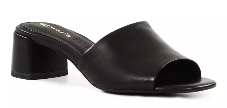 Tamaris Damen Echtleder-Mules 27204-42 001 Schwarz - Pantoletten - 140415 - 1