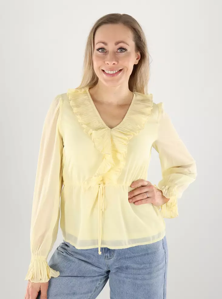 Vero Moda Plissé-Bluse - Damen Langarmshirts - 141185 - 1