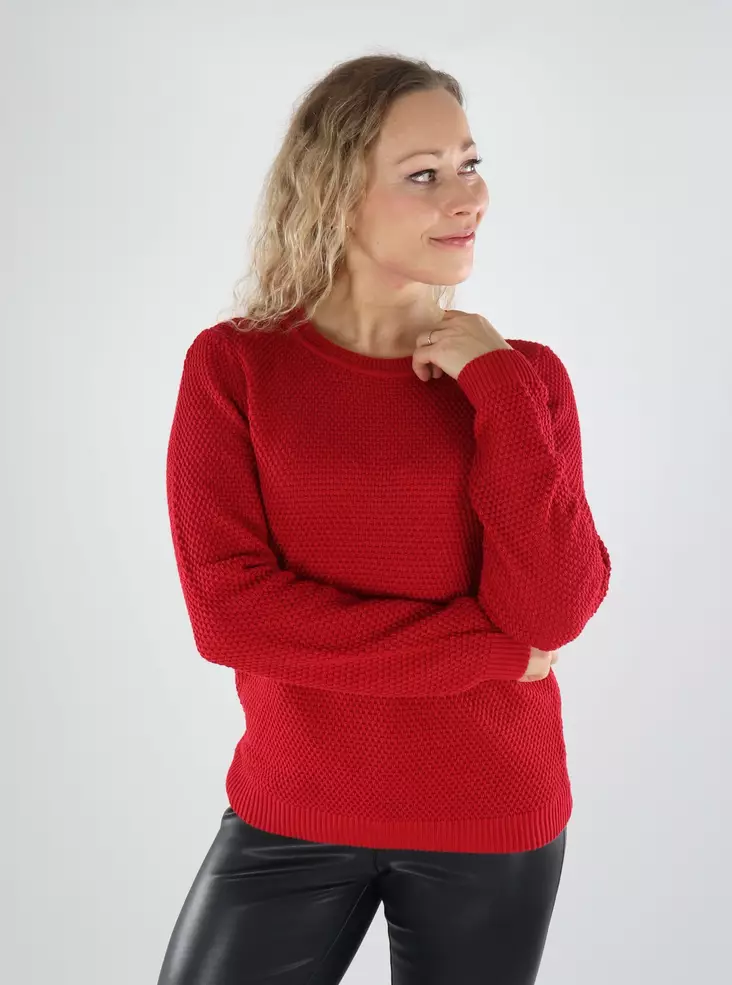 Vila Damenpullover Rundhals in Gauklerrot - Damenpullover - 139575 - 1