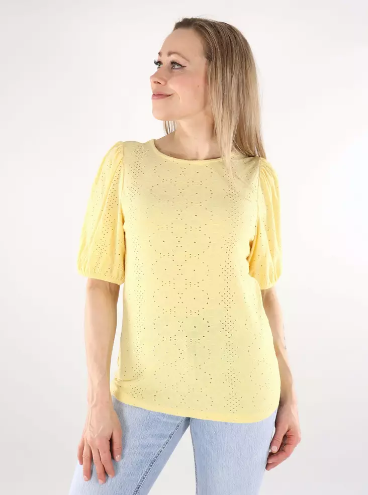 Vila Damen T-Shirt O-Ausschnitt blasses Banana - Damen T-Shirts - 138245 - 1