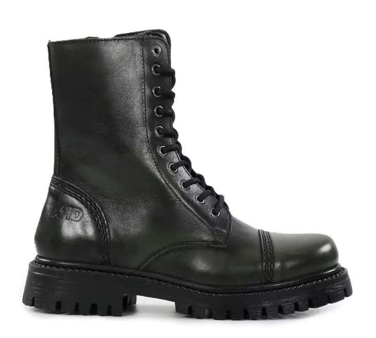 XD Damen echte Leder Kampfstiefel 21705 grün - Damen Stiefeletten - 139665 - 1