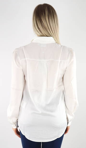 Vila Hemdbluse Satin Schneeweiß - Damenblusen und -hemden - 130466 - 2