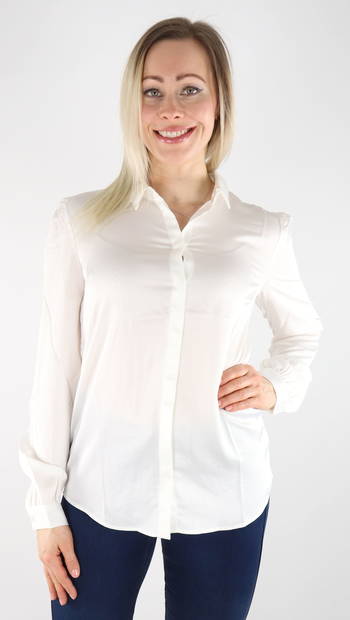 Vila Hemdbluse Satin Schneeweiß - Damenblusen und -hemden - 130466 - 1