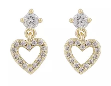 Snö of Sweden Ohrringe Nisi Herz gold/klar - Ohrringe - 138636 - 1