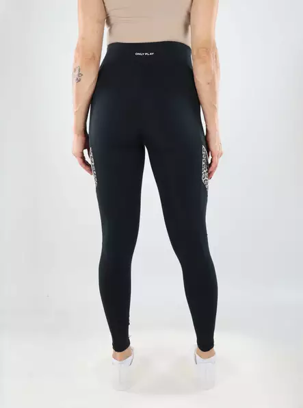 Only Play Damen hoch geschnittene Trainingshosen Schwarz/Leo - Damen Sporthosen - 139216 - 2