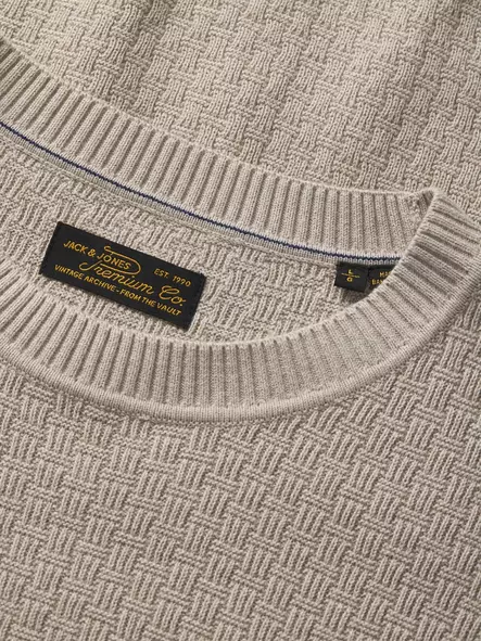 Jack&Jones Pullover JPRBLUSTANLEY KNIT CREW NECK Plaza Taupe - Herren Strickwaren - 142226 - 3