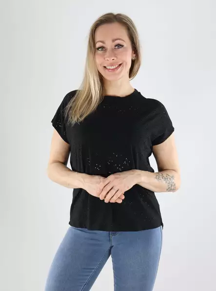 Only Damen T-Shirt Life Schwarz - Damen T-Shirts - 140196 - 1