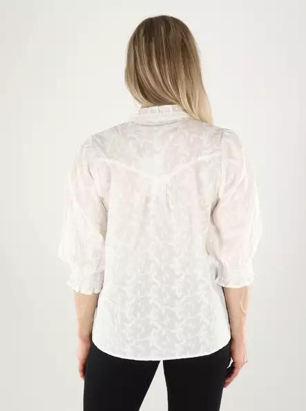 Only Shirt 3/4 mit Stickerei in Weiß - Damenblusen und -hemden - 141156 - 2