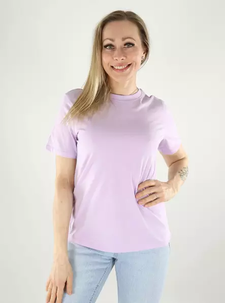 Pieces Damen T-Shirt aus Bio-Baumwolle Pastell-Lila - Damen T-Shirts - 140596 - 1