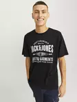 Jack&Jones Herren T-Shirt Jeans O-Ausschnitt Schwarz - Herren T-Shirts - 136656 - 1