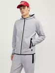 Jack&Jones Herren Zip-Hoodie JCOFUSION Sweat Zip hellgrau meliert - Herrenjacken - 138886 - 1
