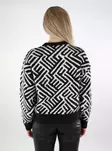 Only Damen gemusterter Pullover O-Ausschnitt schwarz/Wolken Tänzer - Damenpullover - 137146 - 2