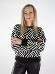 Only Damen gemusterter Pullover O-Ausschnitt schwarz/Wolken Tänzer - Damenpullover - 137146 - 1