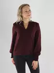 Only Shirt ONLMETTE V-AUSSCHNITT LANGARM SMOCK TOP dekadente Schokolade - Damen Langarmshirts - 141546 - 1