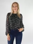 Vila Hemd schwarz/Tau - Damen Langarmshirts - 136536 - 1