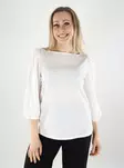 Vila Damen-Shirt mit Boatneck 3/4 in Schneeweiß - Damenblusen und -hemden - 140566 - 1