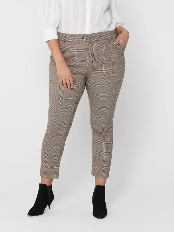 Only Carmakoma Hose Ming ank schwarz/kariert - Damenhosen - 126786 - 1