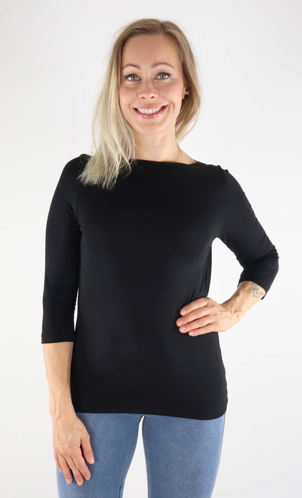 Vero Moda Shirt Panda modal, schwarz - Damen Langarmshirts - 131356 - 1