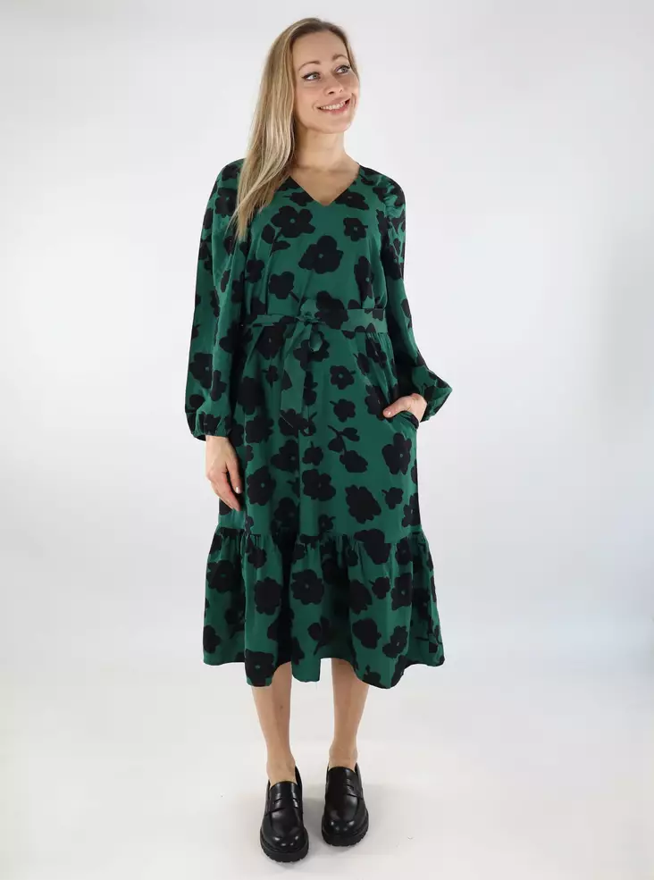 Vero Moda Damenkleid 7/8 V-Ausschnitt dunkelgrün/Dagny - Kleider und Tuniken - 136996 - 1