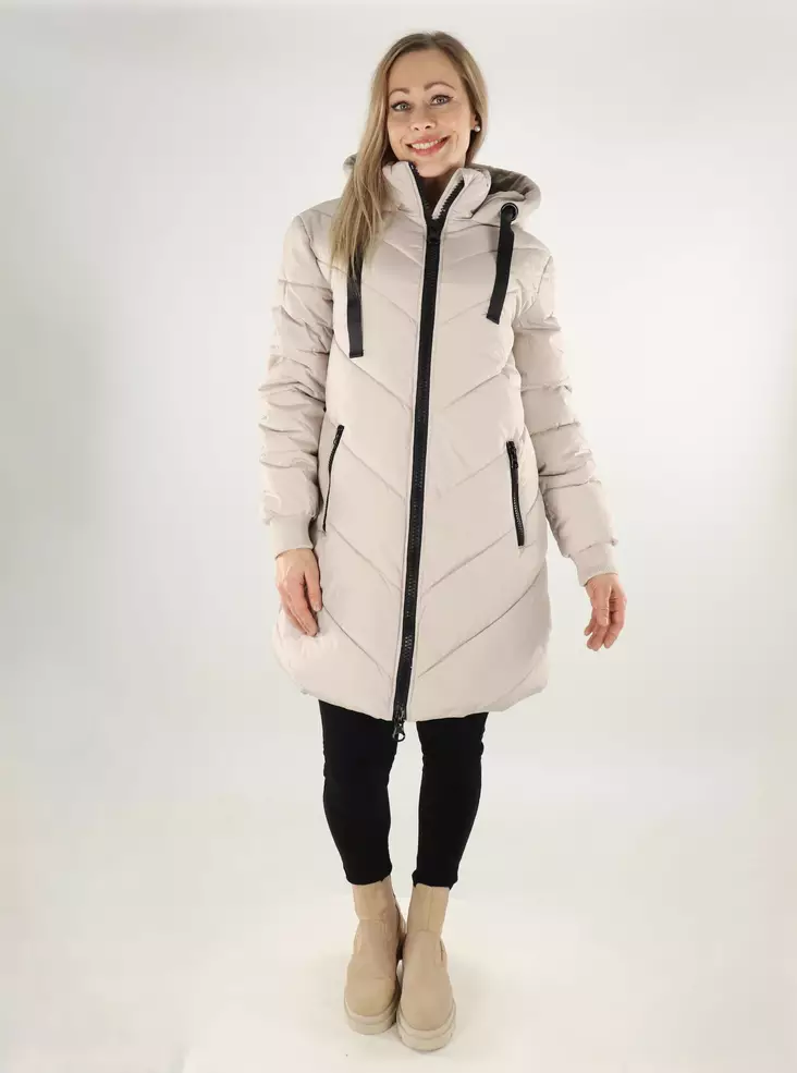 JDY Damenmantel mit gepolsterter Kapuze in Château-Grau - Damen Winterjacken - 137356 - 1