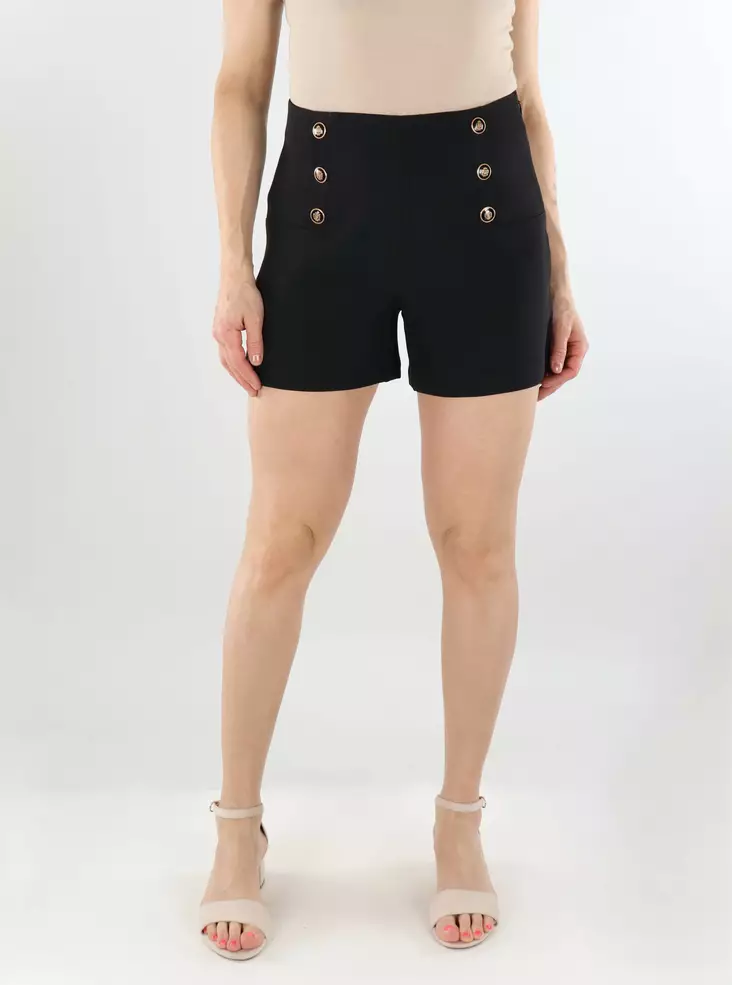 Only Knopfshorts Life Button schwarz - Damen Shorts und Capris - 138366 - 1