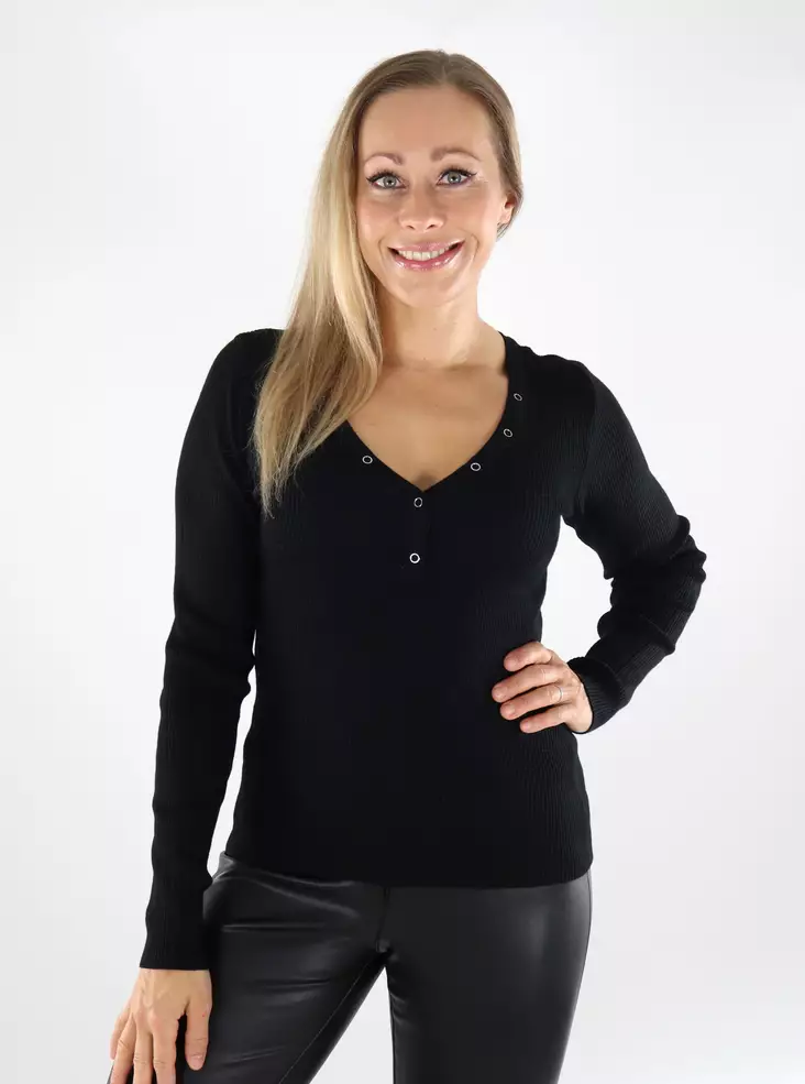 Vila Damenpullover V-Ausschnitt Schwarz Schönheit - Damenpullover - 139006 - 1