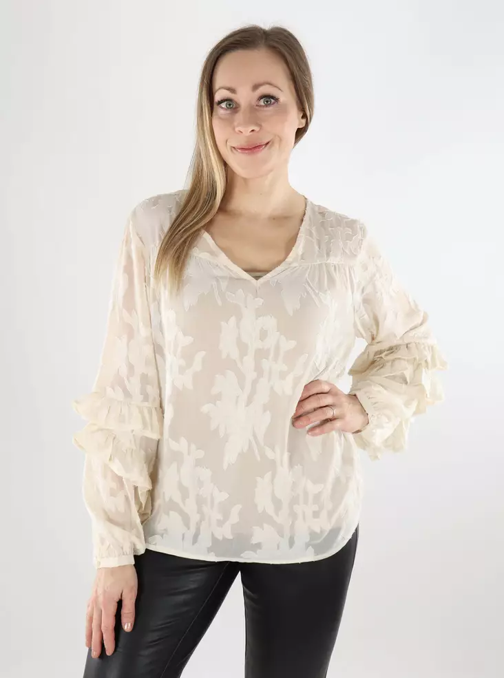 Pieces Damenbluse Top Birke - Damen Langarmshirts - 140036 - 1