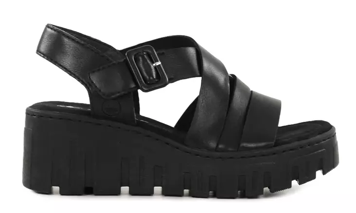 Rieker Damen Sandalen mit dicker Sohle 68063-00 schwarz - Rieker Sandalen - 140366 - 1
