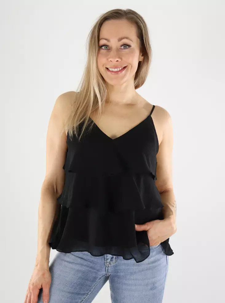 Only Top Rüsche Schwarz - Damen Tops - 140926 - 1