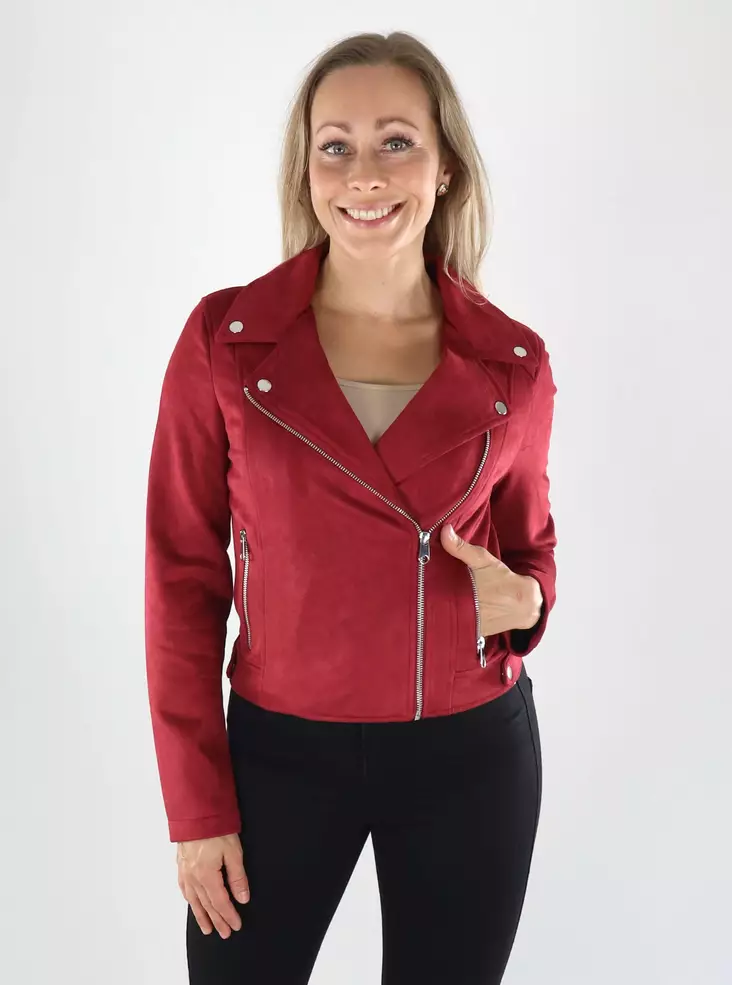 Vero Moda Jacke KURZE IMITATION-SUEDÉ rot - Leichte Damenjacken - 141386 - 1