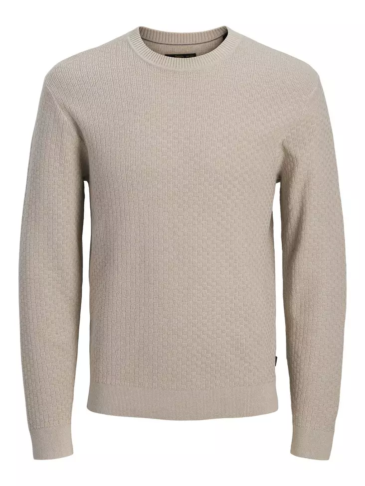 Jack&Jones Pullover JPRBLUSTANLEY KNIT CREW NECK Plaza Taupe - Herren Strickwaren - 142226 - 1