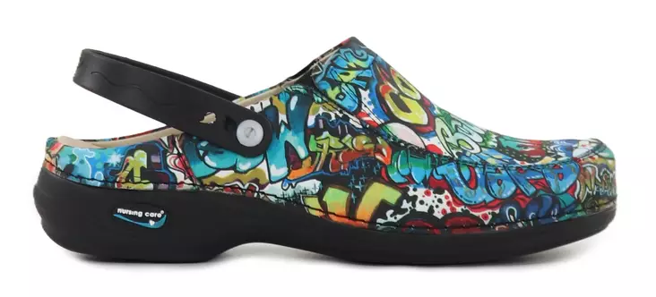 Maschinenwaschbare Echtleder-Arbeitsschuhe für Pflegekräfte WG4PF3 Paris Graffiti - Damen Arbeitsschuhe - 113196 - 1