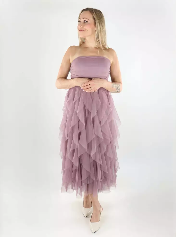 Only Rüschensaumkleid Sky Lange Flieder - Kleider und Tuniken - 138566 - 1