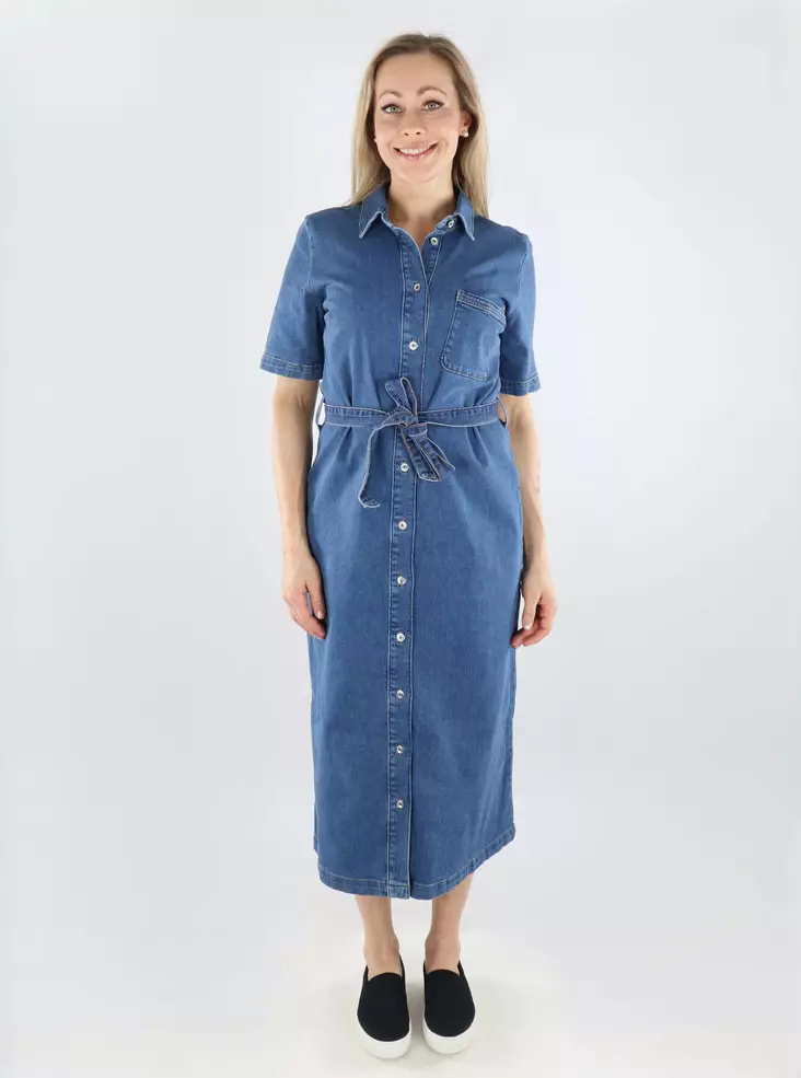 Only Langarm-Jeanskleid SS Lang Mittelblau - Kleider und Tuniken - 138486 - 1