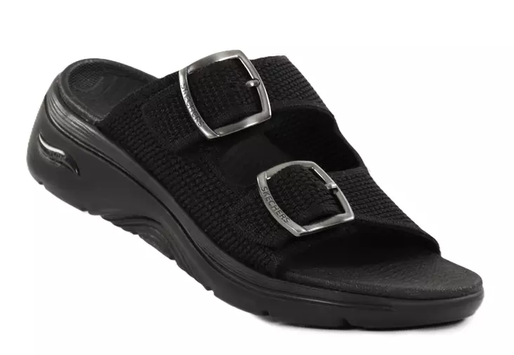 Skechers Damen Flip-Flops 140871/BBK GO WALK ARCH FIT 2.0 SANDAL - CHLOE Schwarz - Pantoletten - 138686 - 1