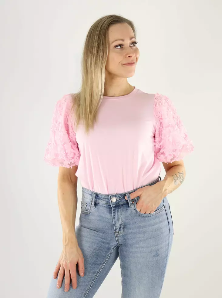 Vila T-Shirt Rundhals Kirschblüte - Damen T-Shirts - 140806 - 1