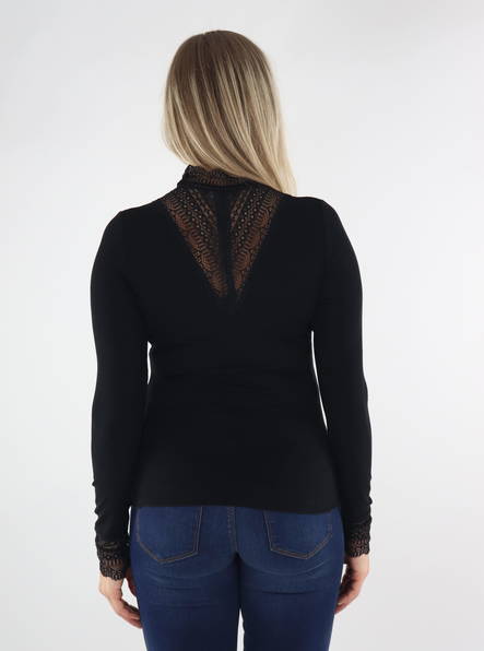 Nur hochgeschlossen Bluse schwarz - Damen Langarmshirts - 134467 - 2