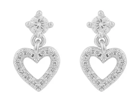 Snö of Sweden Ohrringe Nisi Herz Silber/Klar - Halsketten - 138637 - 1