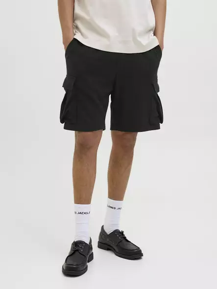 Jack&Jones Herren Shorts mit Oberschenkeltaschen Sweat schwarz - Herren Shorts und Capris - 138027 - 1