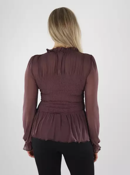 JDY Hemd JDYELSA LIDE L/S SMOCK TOP – Huckleberry - Damen Langarmshirts - 141797 - 2
