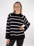 Vero Moda Damen gestreifter Pullover O-Ausschnitt schwarz/w. Birke - Damenpullover - 137217 - 1