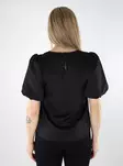 Vila Damen T-Shirt mit Puffärmeln Satin Puff Schwarz - Damentops für Feiern - 137707 - 2