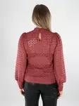 JDY Damen Spitzentop Spitzentop weiß-rot Rose - Damen Langarmshirts - 140007 - 2